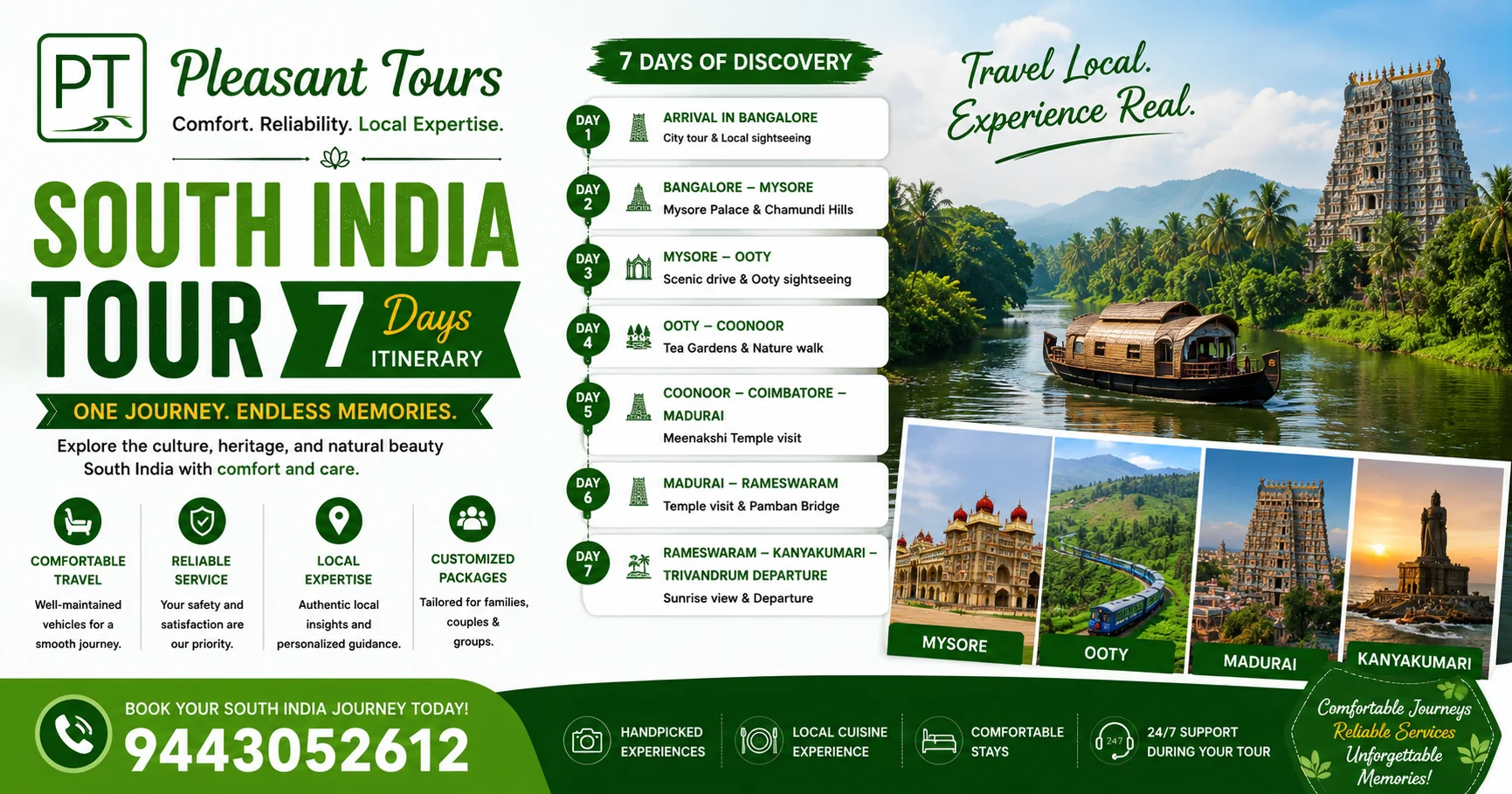 South India Tour 7 days Itinerary - Pleasant Tours